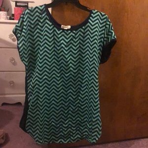 Green and Blue Chevron Shirt